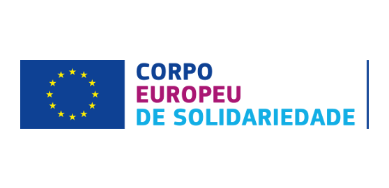 A Agência Nacional Erasmus+ Juventude/Desporto e Corpo Europeu de Solidariedade” logo